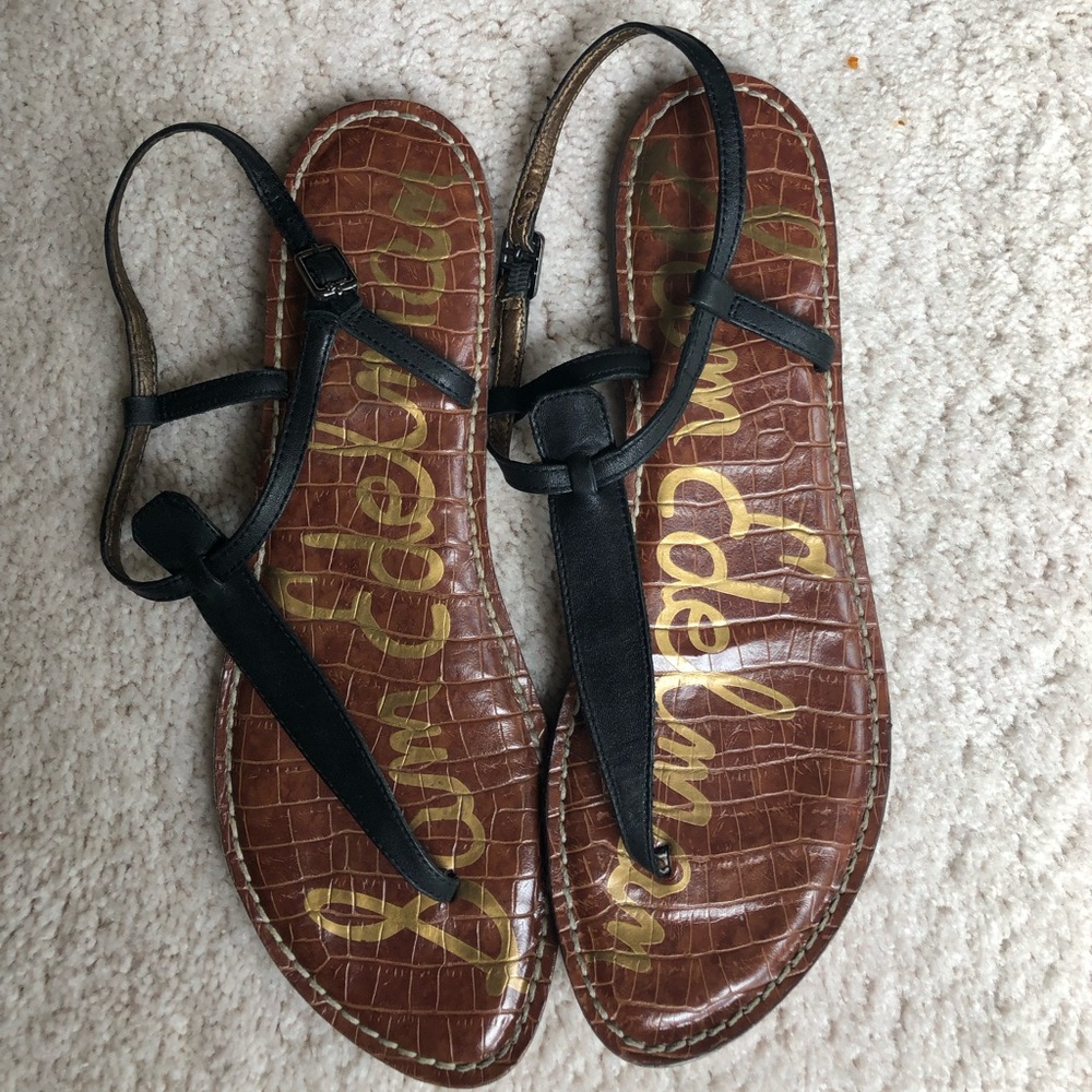 Black Leather Sam Edelman Sandals